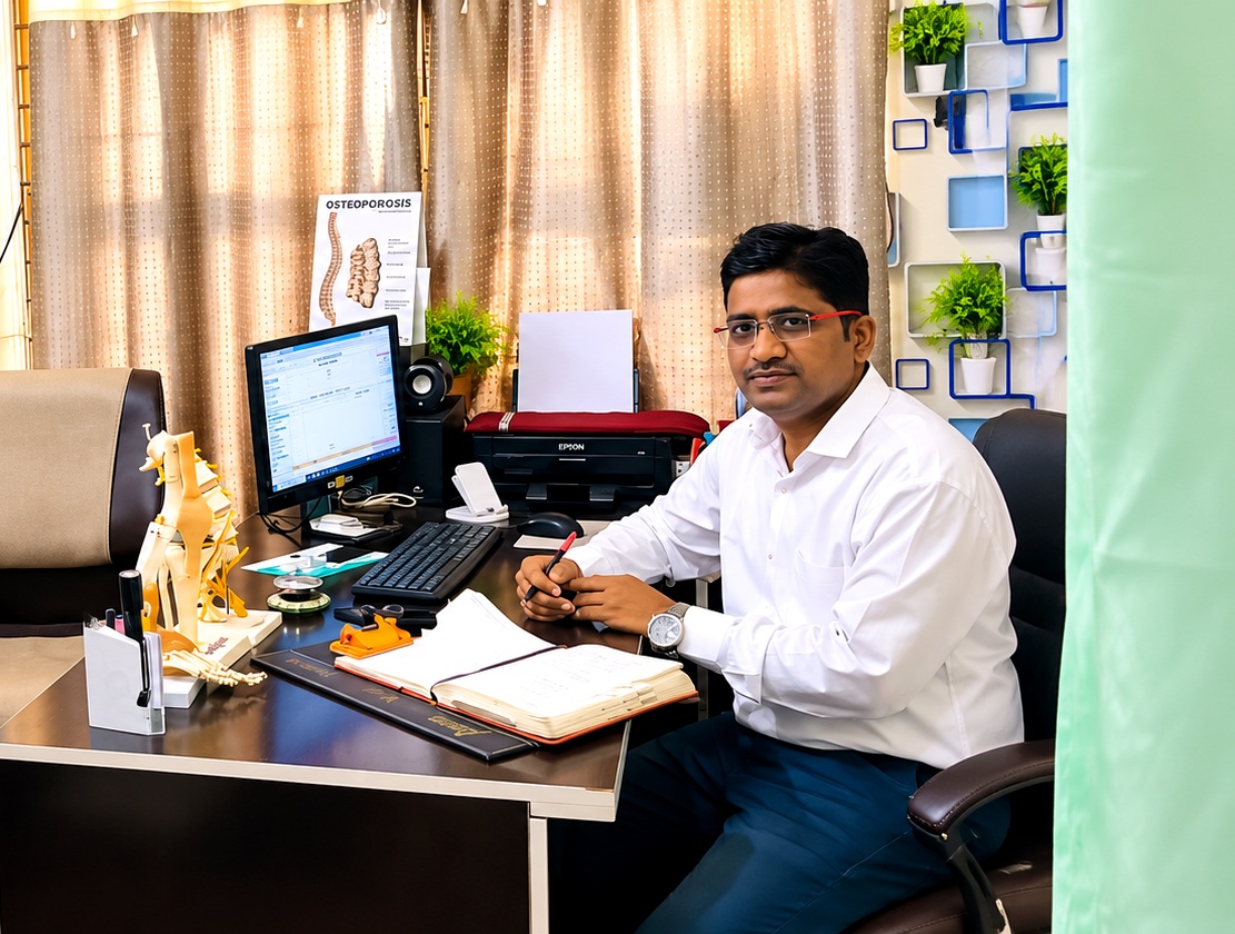 Dr. Kishor Galnimbkar in his consultation room